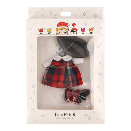 【Xmas Limited Edition】 DELUXE Dress-up Set / girly plaid dress (navy)
